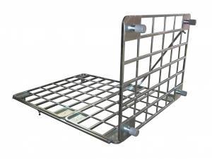 Vertical, foldable, mat trolley made in galvanized steel