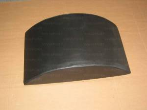 Curved padded and covered backrest for wall bar .