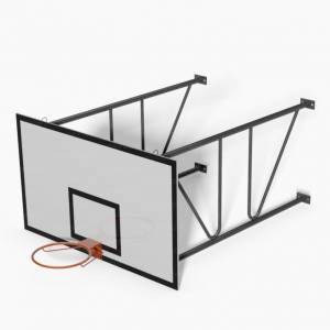 Wall system minibasket with laminated fibreglass backboard.