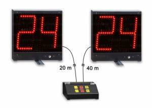24/14 second shot clock panels, digit 20 cm high with control console